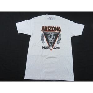 Arizona Cow Skull Feather Graphic Gray T-shirt Sz M 1990s